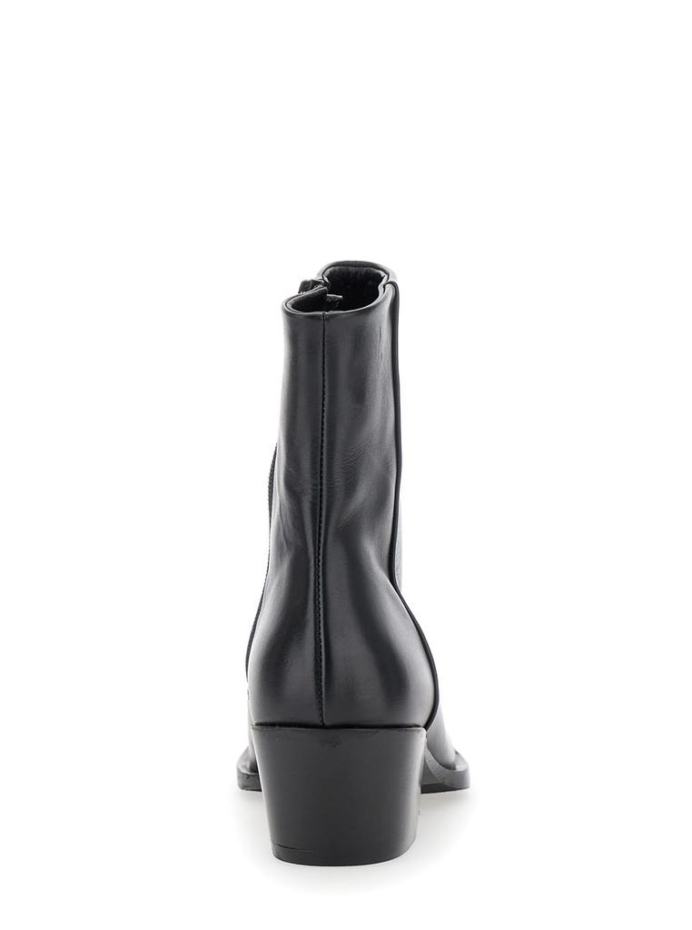 STRATEGIA spectra Black Ankle Boots In Leather Woman