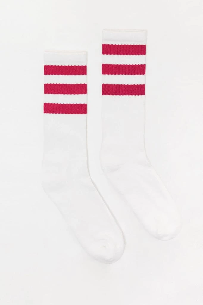 Los Angeles Apparel CALFSOCK - Unisex 3-Stripe Calf Sock 52