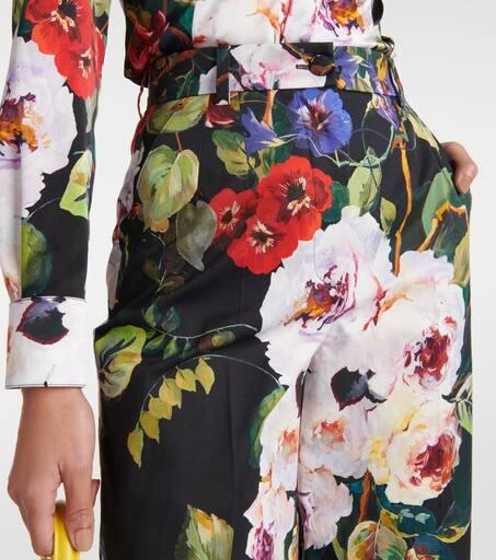 Dolce 
Gabbana Floral cotton-blend wide-leg pants 4