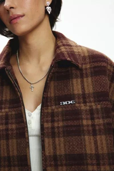 BDG BDG Harrington Check Plaid Fleece Shirt Jacket 3