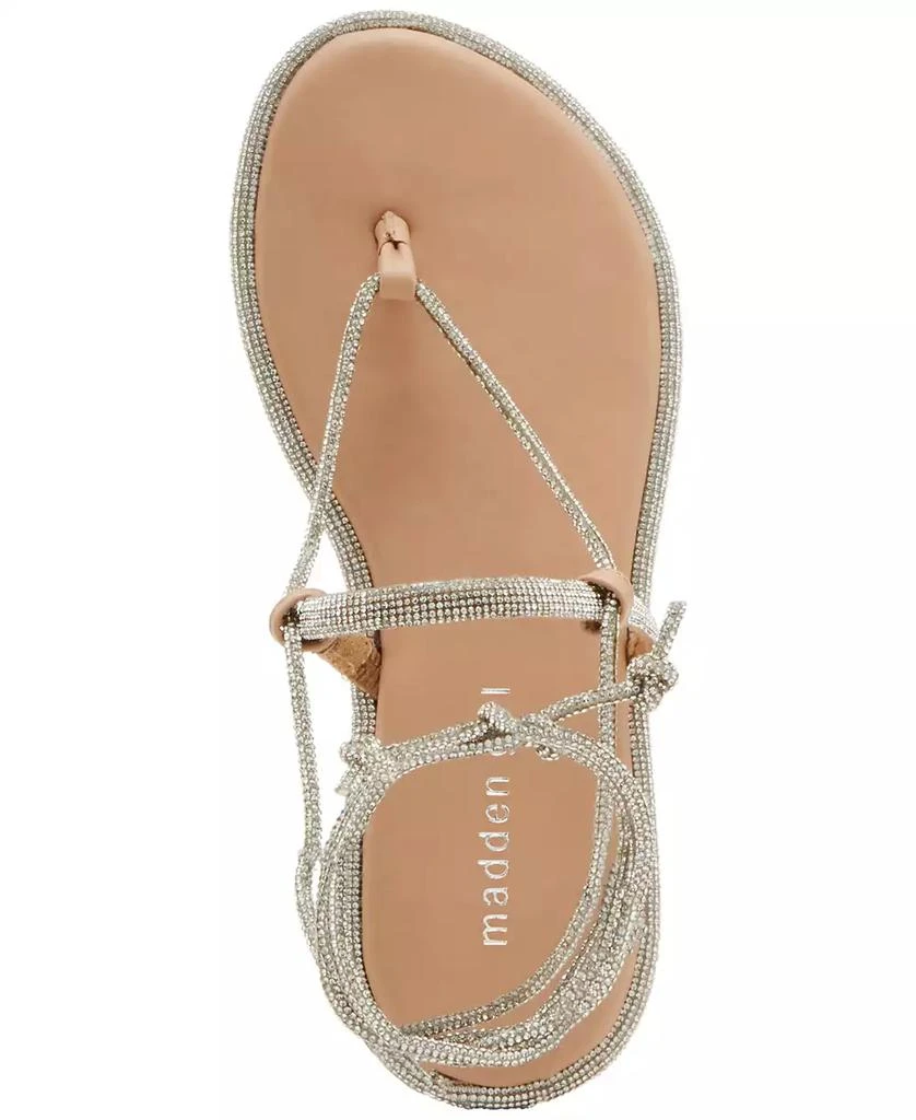 Madden Girl Glam Rhinestone Lace-Up Flat Sandals 4