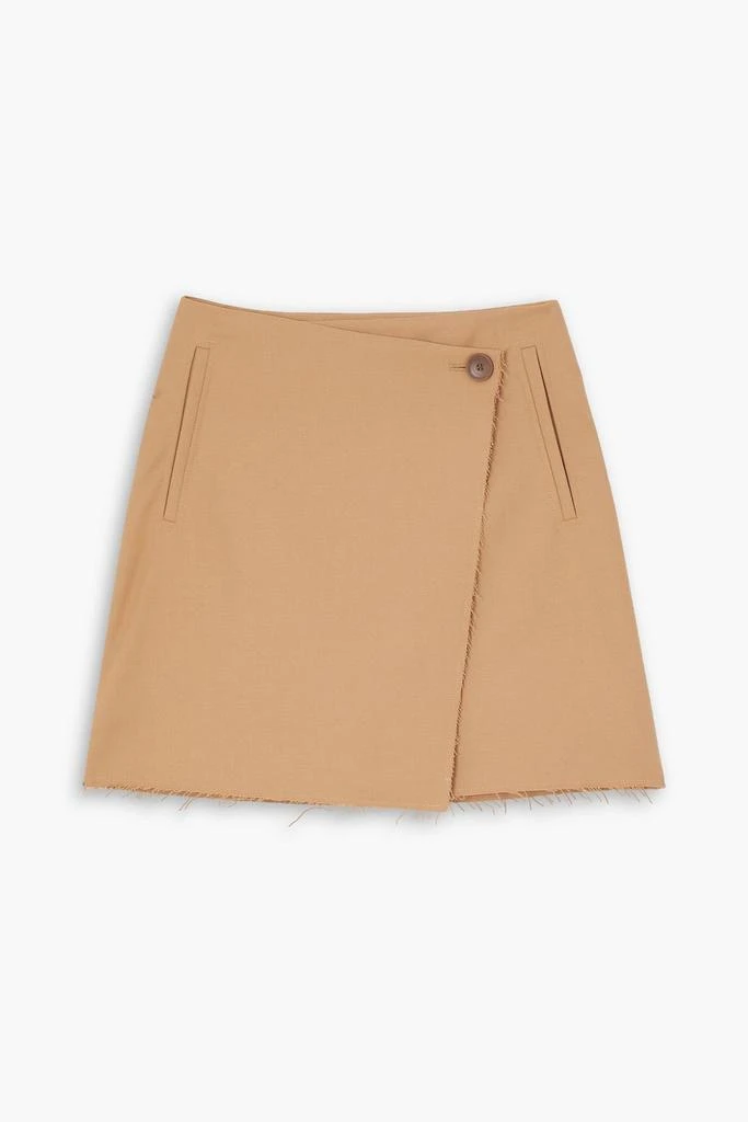 BY MALENE BIRGER Esmaa frayed stretch-twill mini wrap skirt 1