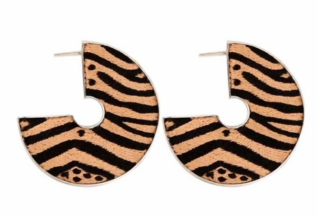 Mignonne Gavigan Animal Mega Hoop In Nude Zebra