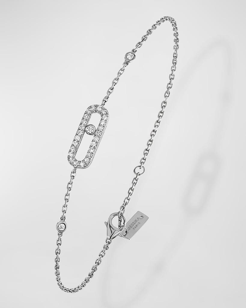 Messika Move Uno 18K White Gold Diamond Bezel Bracelet