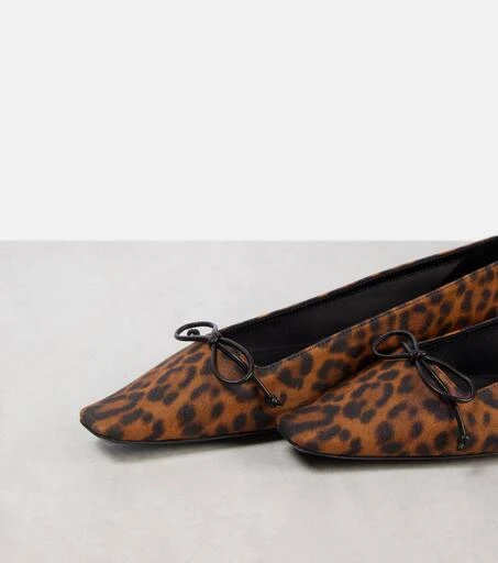Yves Saint Laurent Poppy leopard-print grosgrain ballet flats 5