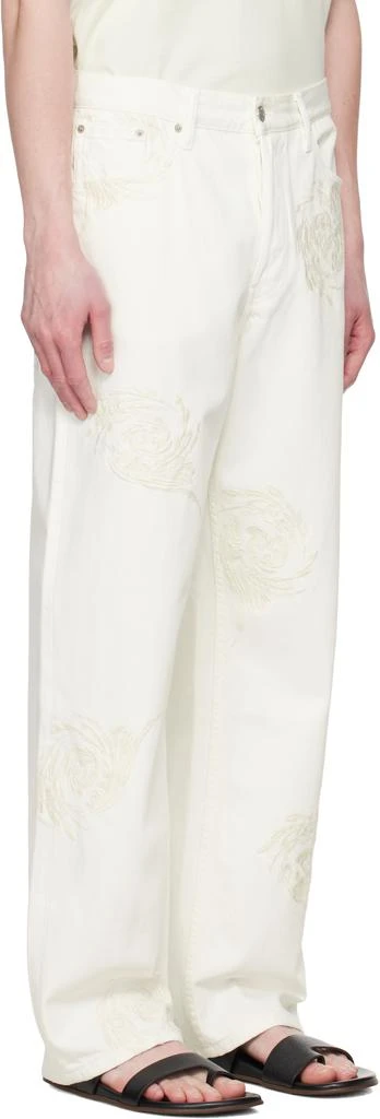 Dries Van Noten Off-White Embroidered Pattern Jeans 2