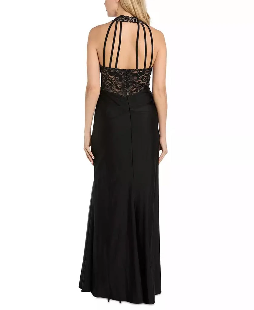 Morgan & Company Women's Sleeveless Lace Corset Gown 2