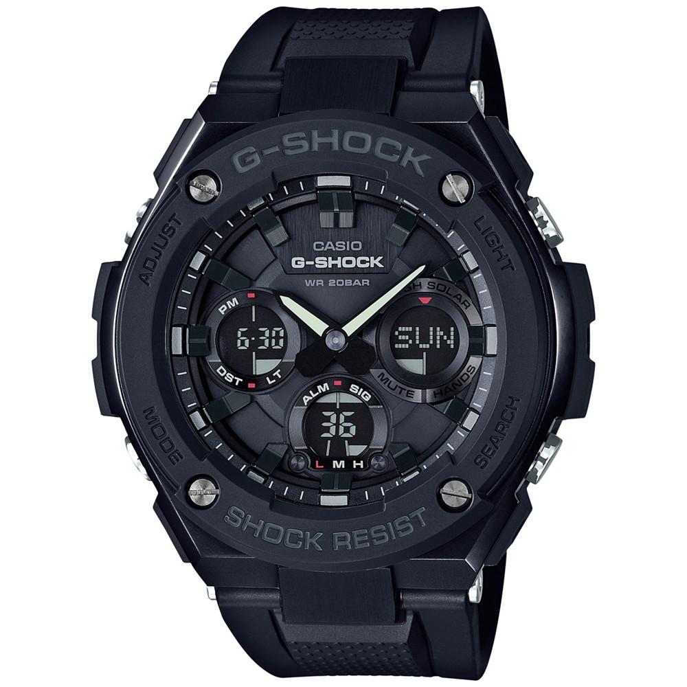 G-Shock Men's Analog-Digital Black IP with Black Resin Strap G-Steel Watch 51x53mm GSTS100G-1B