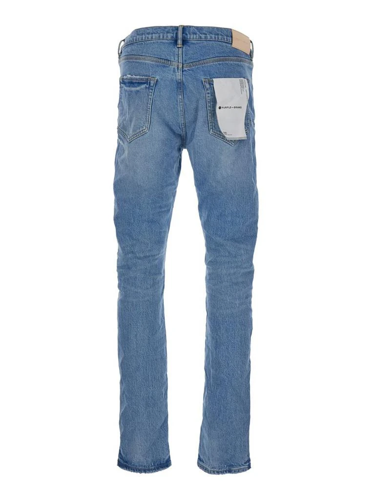 Purple Brand Light Blue Five-Pocket Skinny Jeans In Stretch Cotton Denim Man 2