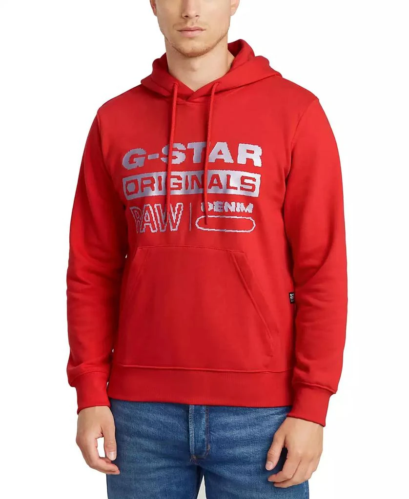 G-Star Men's Distressed Originals Regular-Fit Logo Print Fleece Hoodie 1