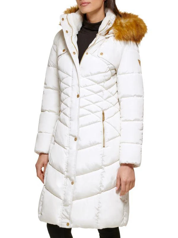 GUESS Faux Fur Trim Puffer Coat 4