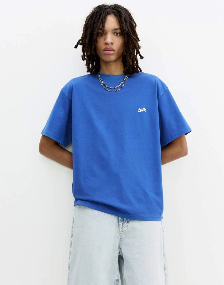 Pull&Bear Pull&Bear t-shirt with STWD logo in deep blue 1