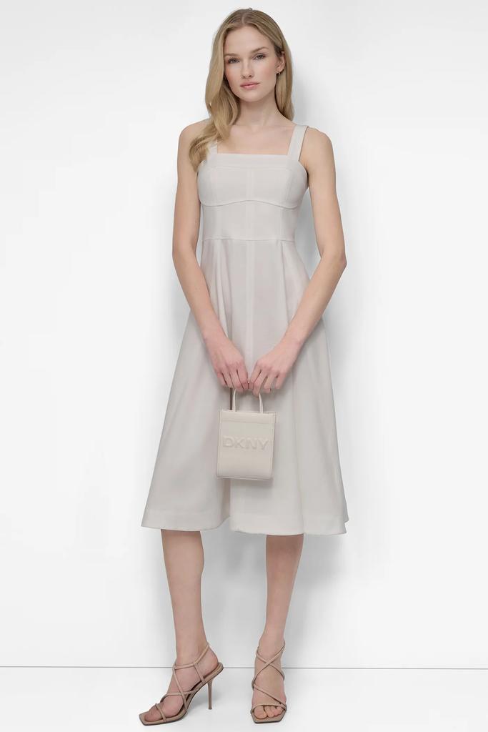 DKNY FIT & FLARE SEAMED DRESS