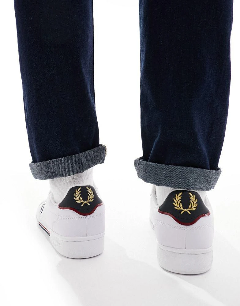 Fred Perry Fred Perry leather logo trainers in white & navy 4