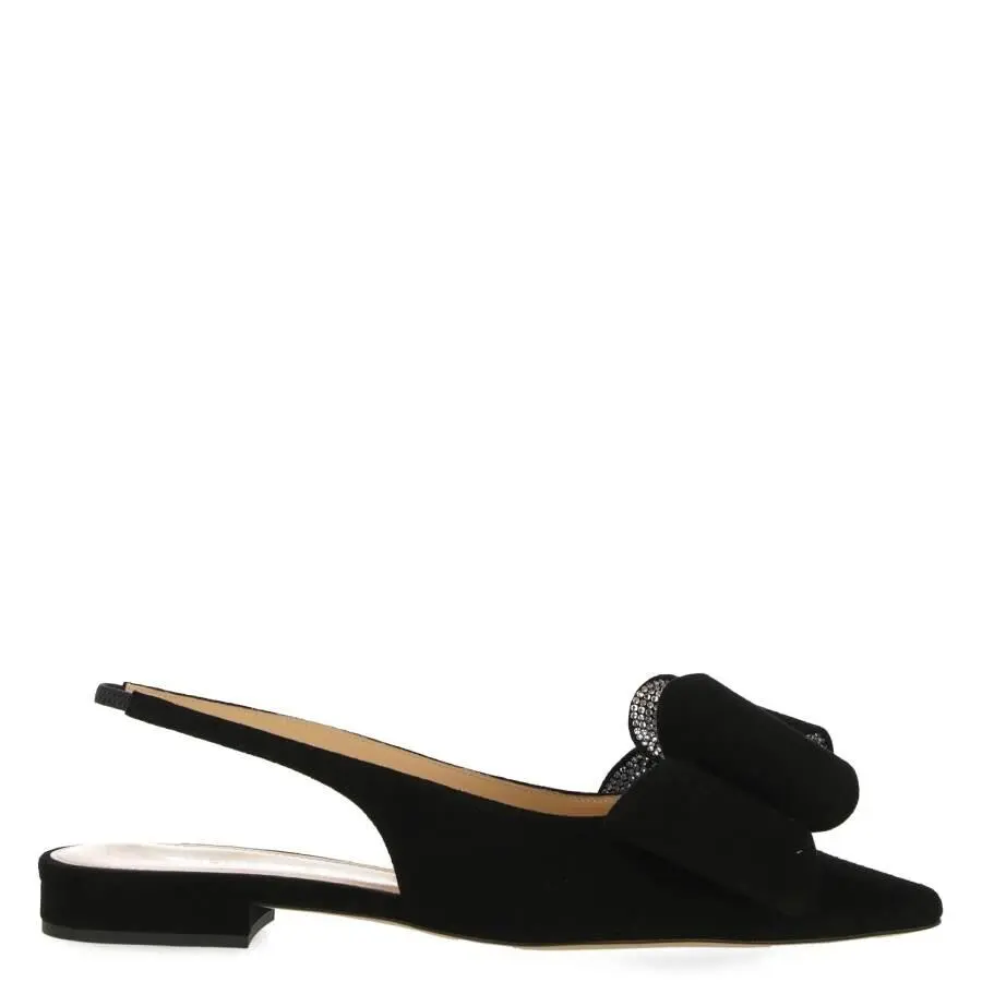 Mach & Mach Mach & Mach Ladies Black Bow Detail Slingbacks, Brand Size 35 ( US Size 5 )