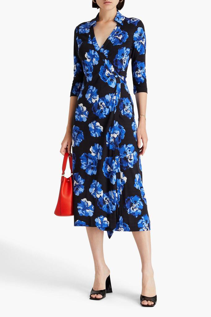 Diane von Furstenberg Floral-print silk-jersey midi wrap dress