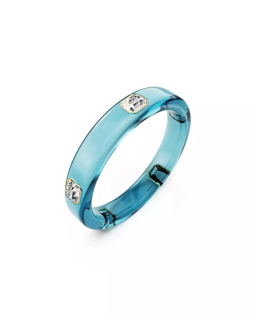 Swarovski Dulcis Octagon Cut Blue Gold-Tone Plated Bangle Bracelet 3