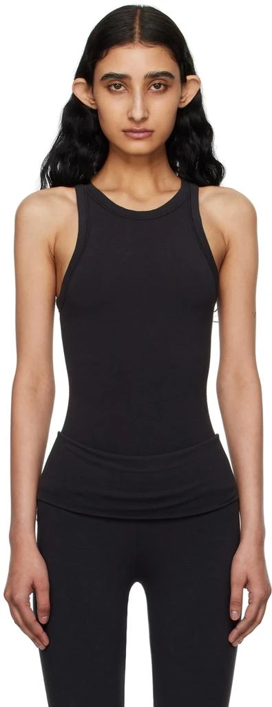 SKIMS Black Cotton Jersey Crew Neck Tank Top 1
