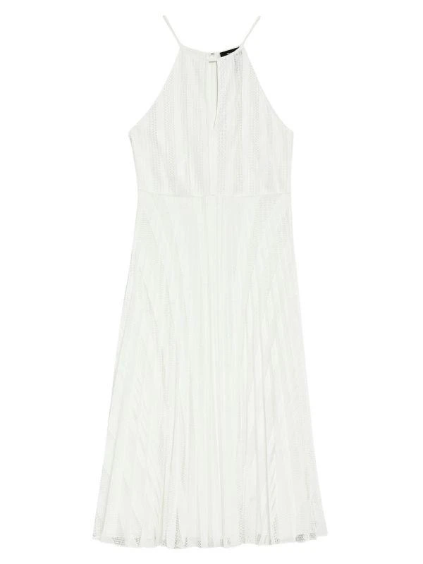 Theory Pleated Lace Halter Midi Dress 4