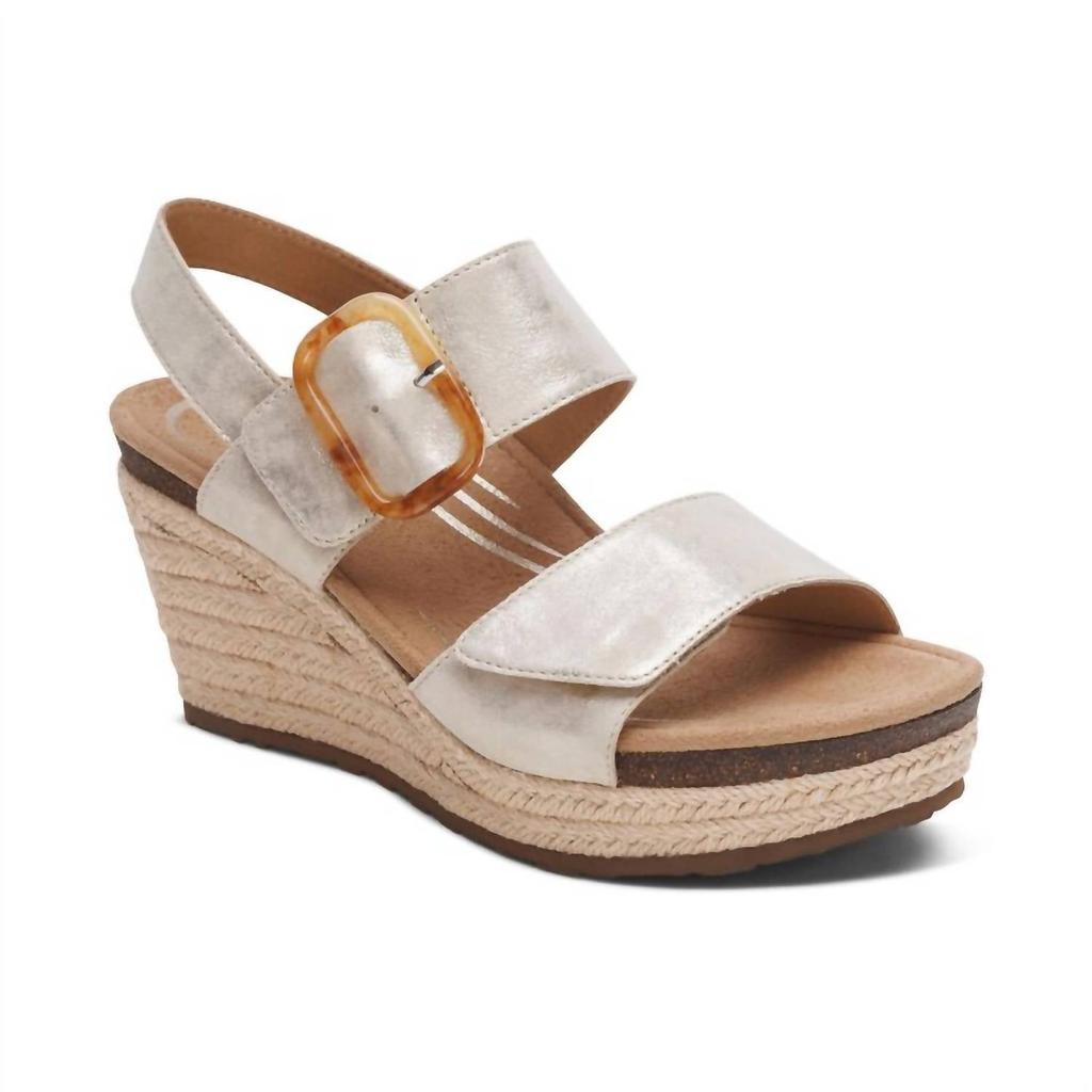 Aetrex Women's Ashley Arch Support Wedge In Champagne