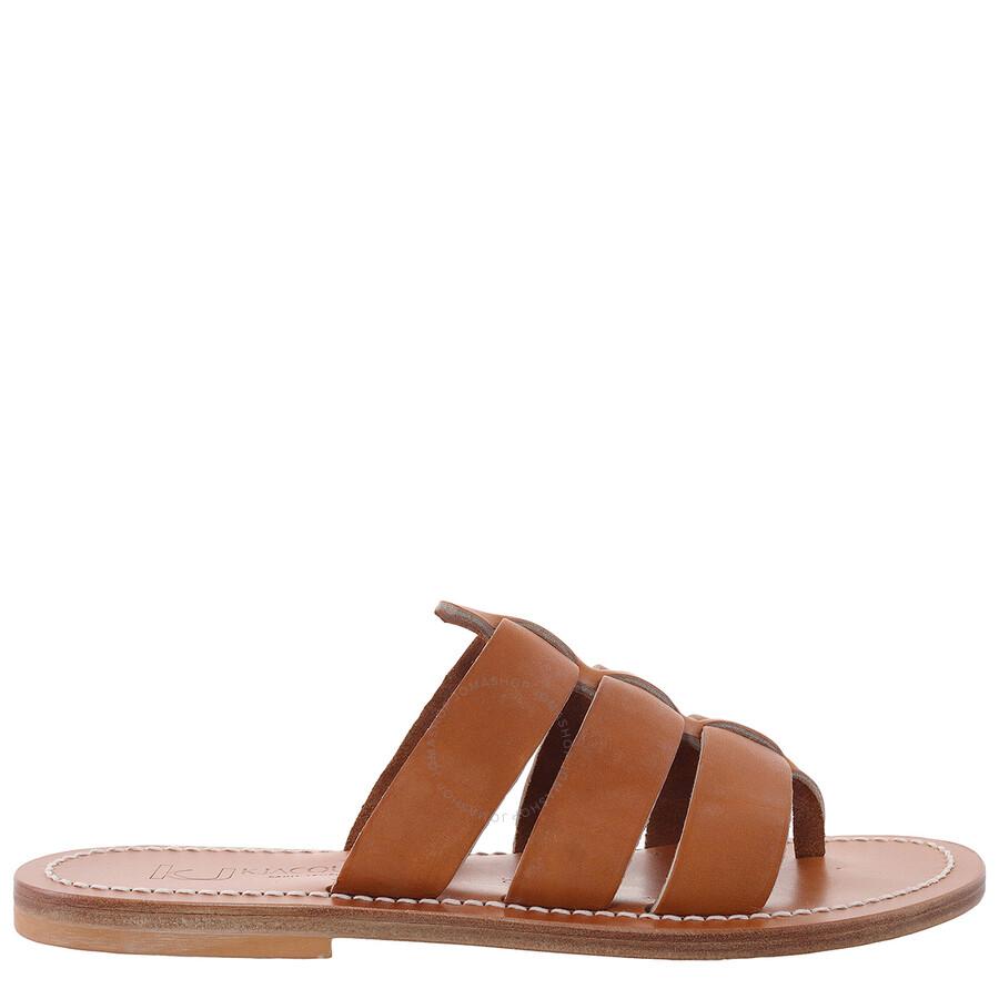 K. Jacques Dolon Leather Flat Sandals