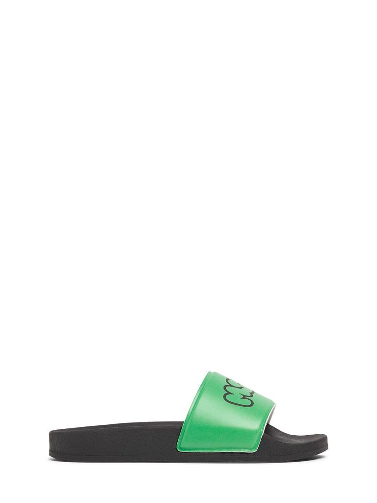 MSGM Logo Print Rubber Slide Sandals