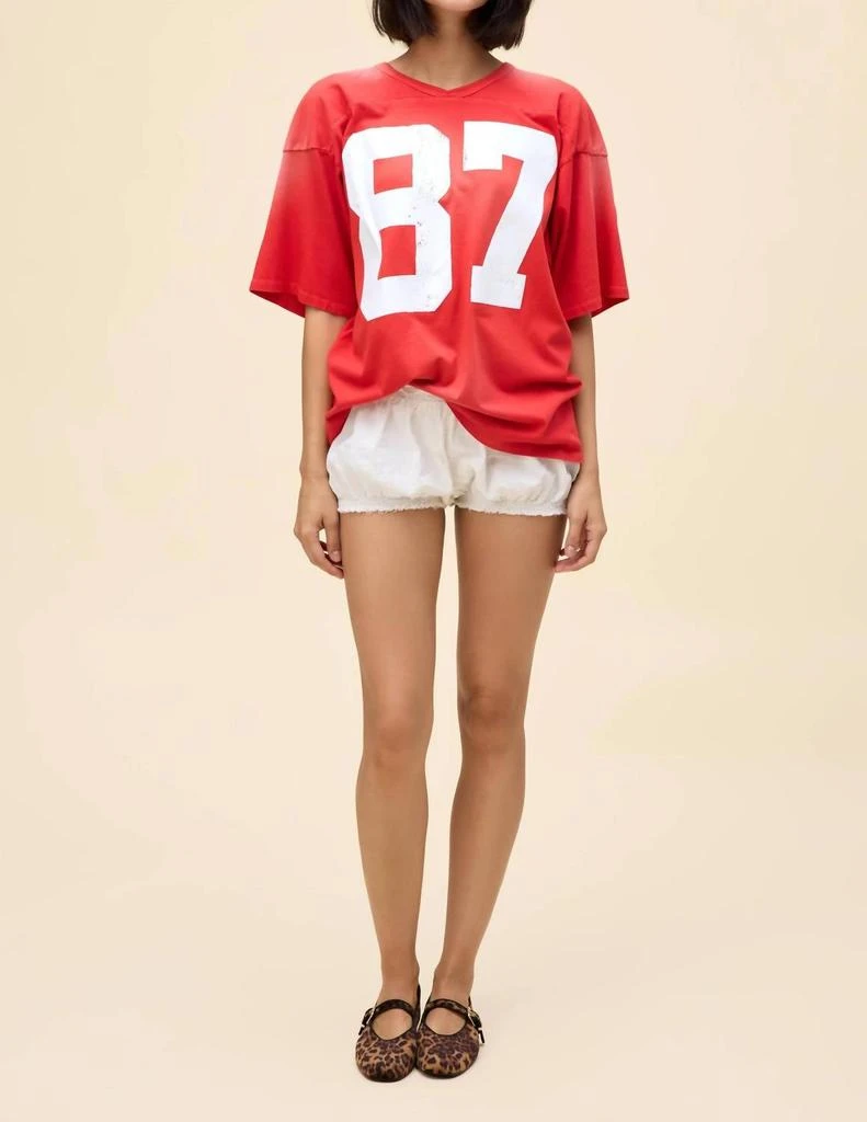 DAYDREAMER 87 Oversized Jersey Tee In Washed Red 3