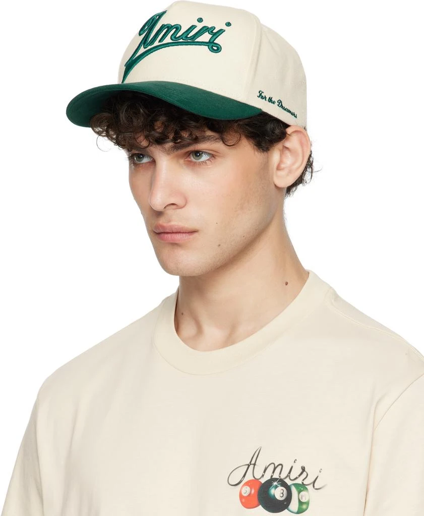 AMIRI Off-White & Green 'Amiri' Two Tone Canvas Cap 4