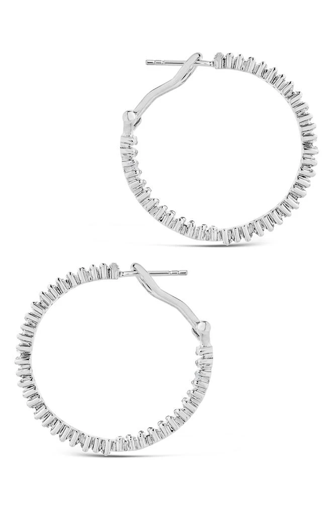 Sterling Forever Mischa Cubic Zirconia Inside Out Hoop Earrings 3