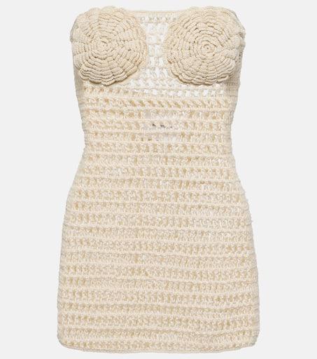 ANNA KOSTUROVA Camellia cotton crochet bustier dress