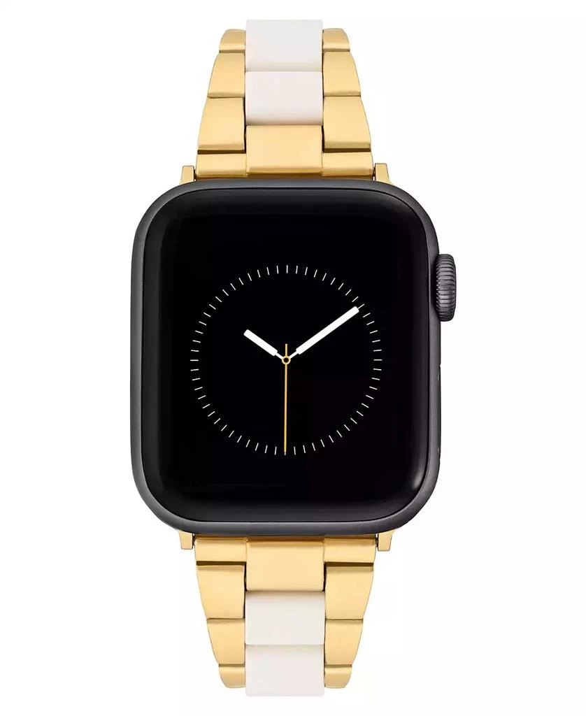 Anne Klein Women's Gold-Tone and White Tide Plastic Bracelet designed for Apple Watch® 42mm (Series 1-3 only) & 44/45/46/49mm (Ultra & Ultra 2) 2