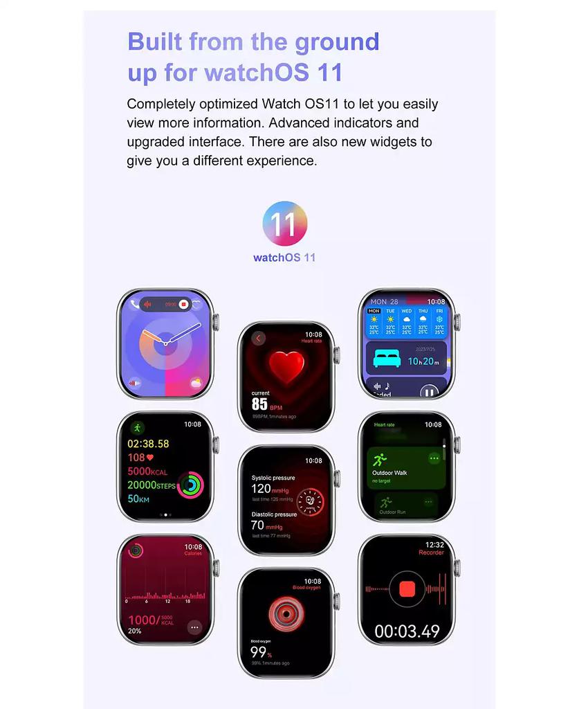 RUXING Smart 1.85" AMOLED Smart Watch With Bluetooth Calling, Health Monitoring,Sport Modes,4GB for Women Men