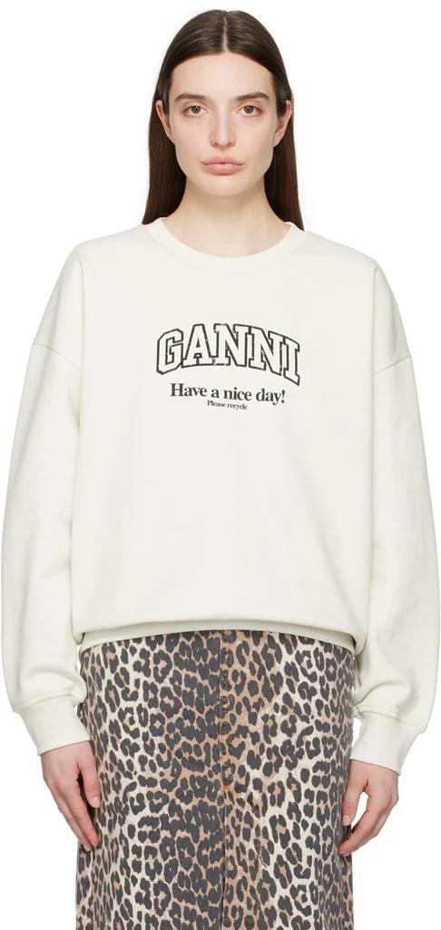 Ganni Off-White Isoli Sweatshirt 1