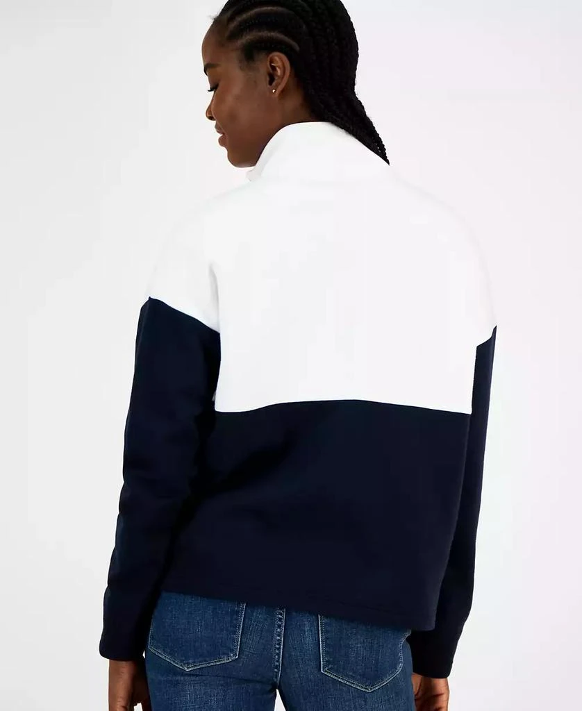 Tommy Hilfiger Women's Colorblock Quarter Zip Sweatshirt 4