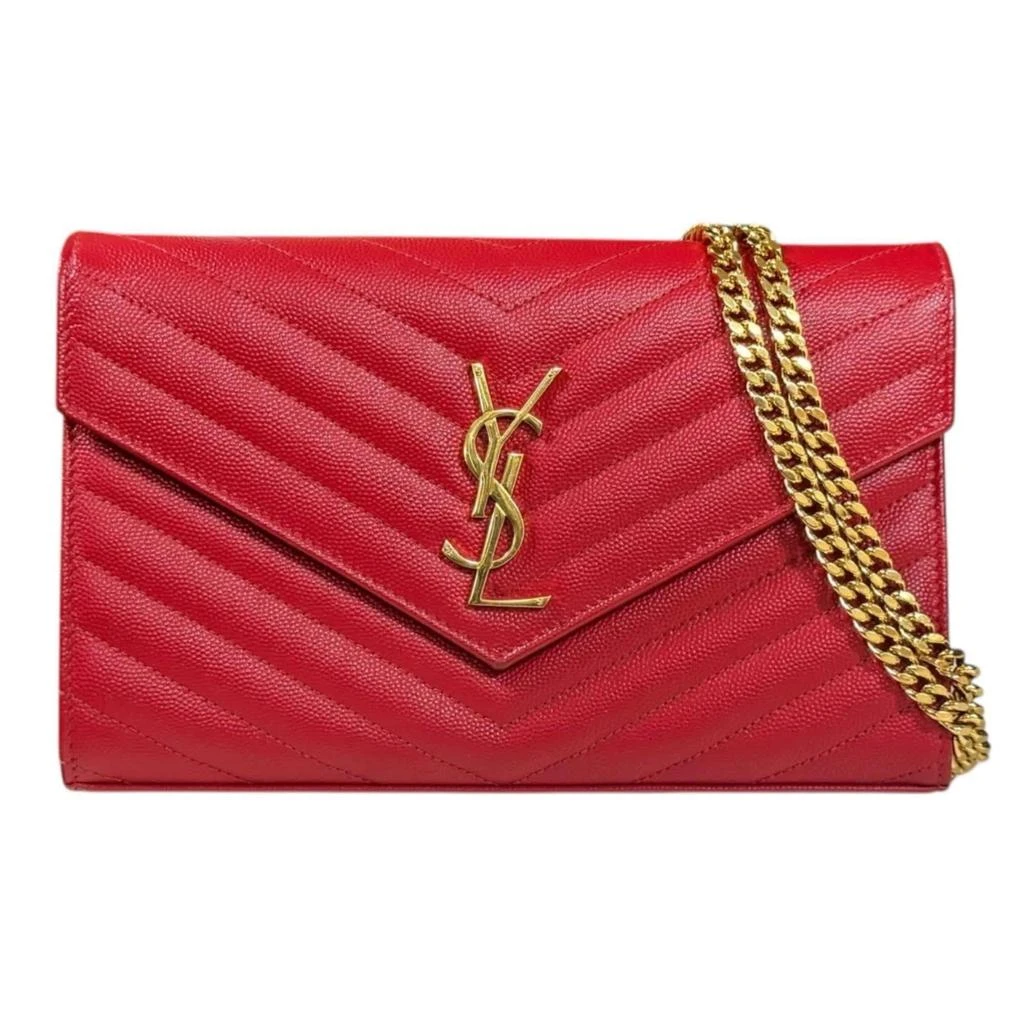 Yves Saint Laurent Leather Chain/Shoulder Wallet (Pre-Owned)
