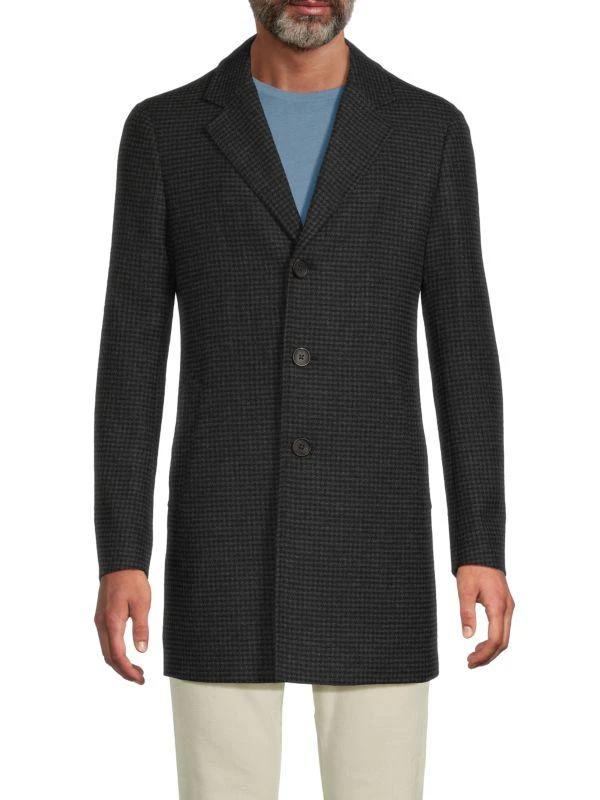 Cardinal of Canada Houndstooth Mid Length Hooded Coat 3