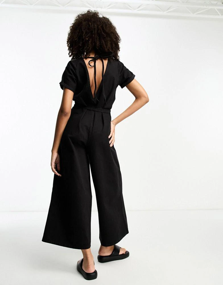 ASOS ASOS DESIGN soft denim jumpsuit in black 2
