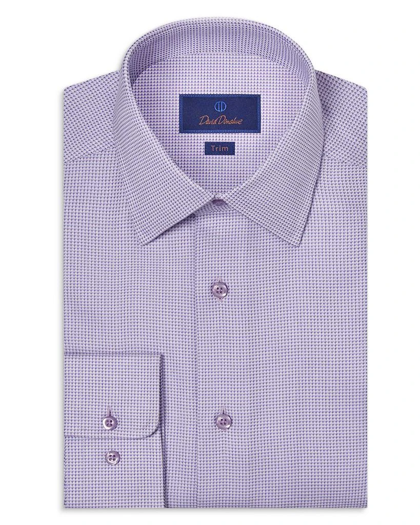 David Donahue Trim Fit Geometric Dobby Dress Shirt 1