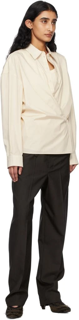 Lemaire Off-White Straight Collar Twisted Shirt 4