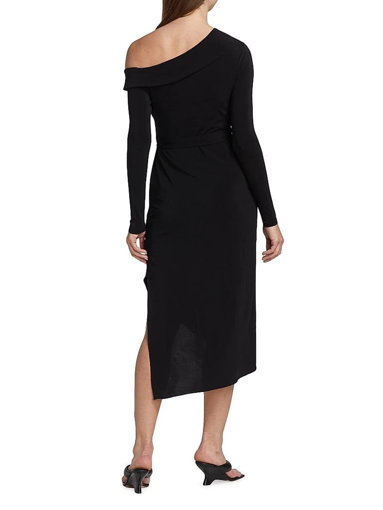 HALSTON Eden One-Shoulder Jersey Midi-Dress 5