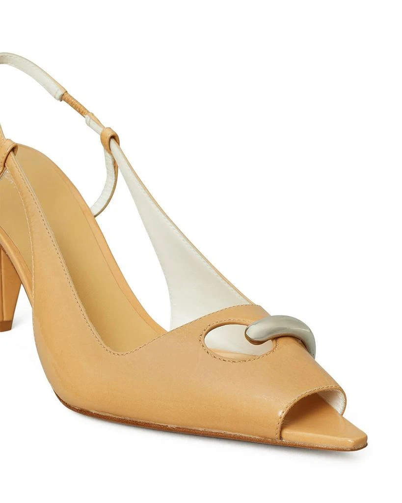 Tory Burch Women's Pierced Peep Toe Slingback Pumps 5