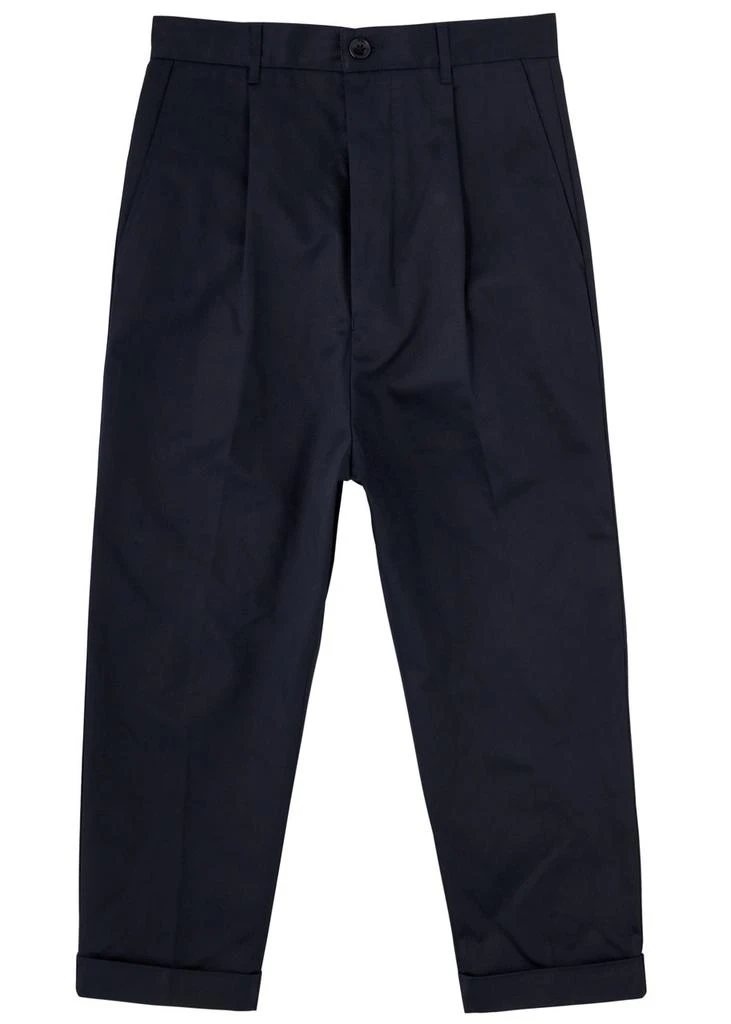 AMI Cropped tapered-leg cotton chinos 1