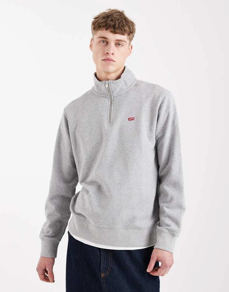 Levi
s Levi
s Original hallmark 1/4 zip sweatshirt in grey