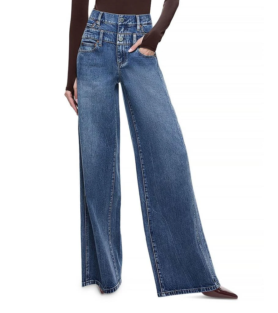 Alice + Olivia Double Waistband Jeans in Brooklyn Blue 1