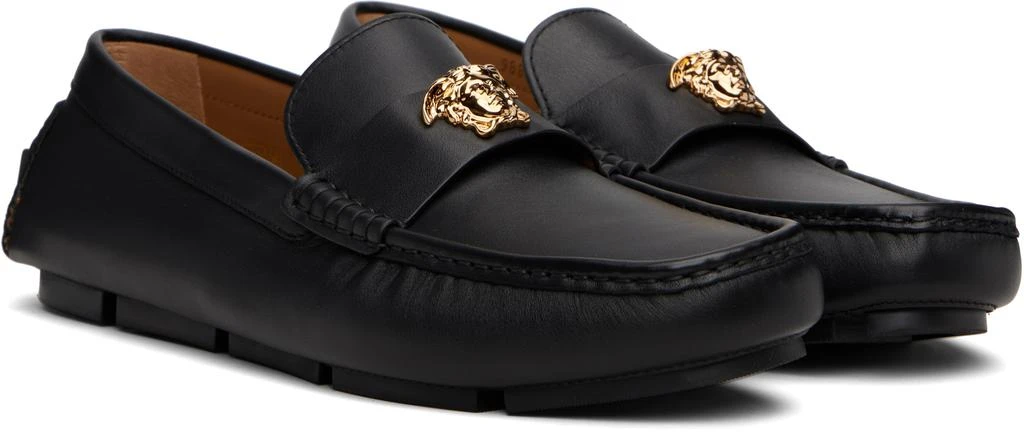 Versace Black 
La Medusa
 Driver Loafers 4