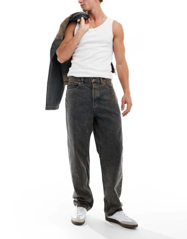 DICKIES Dickies thomasville relaxed fit denim jeans in overdye washed brown 1