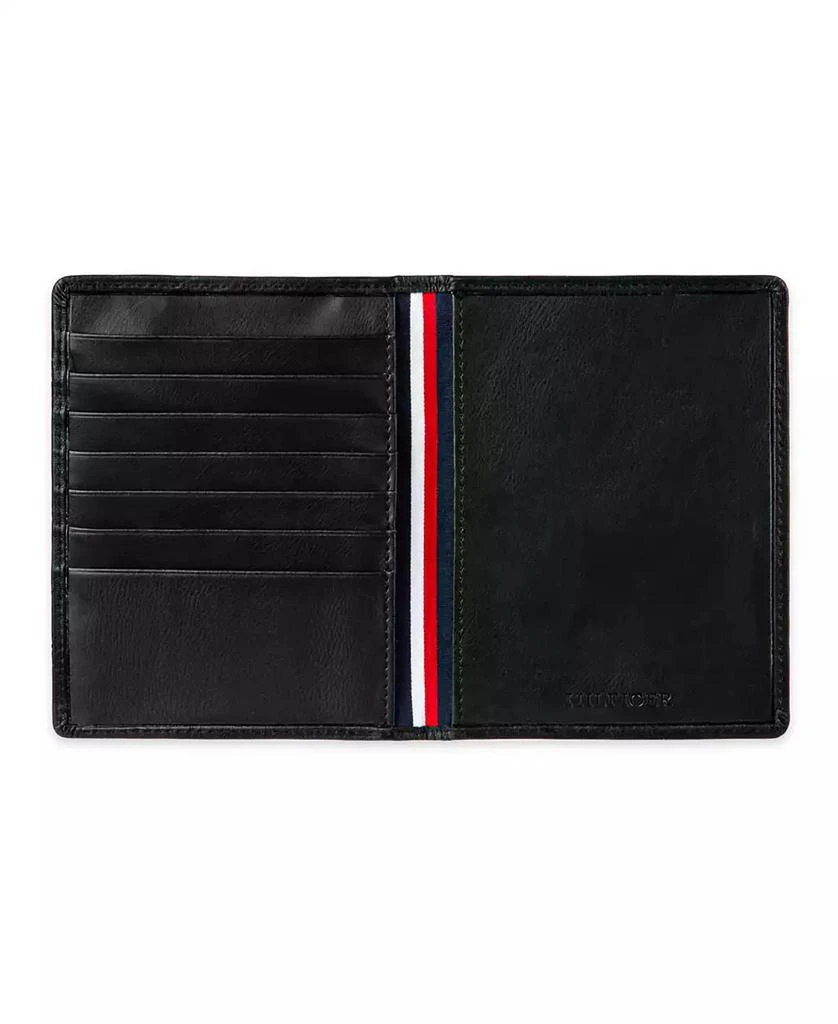 Tommy Hilfiger Men's Embossed Leather Passport Wallet with AirTag Holder Luggage Tag, 2-Piece Set 4