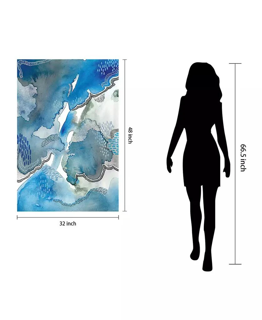 Empire Art Direct 
Subtle Blues I
 Frameless Free Floating Tempered Glass Panel Graphic Wall Art, 32" x 48" 8