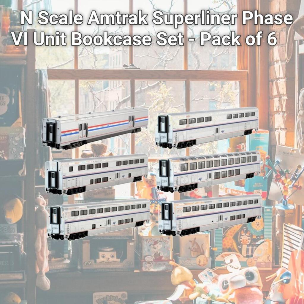 N Scale Amtrak Superliner Phase VI Unit Bookcase Set - Pack