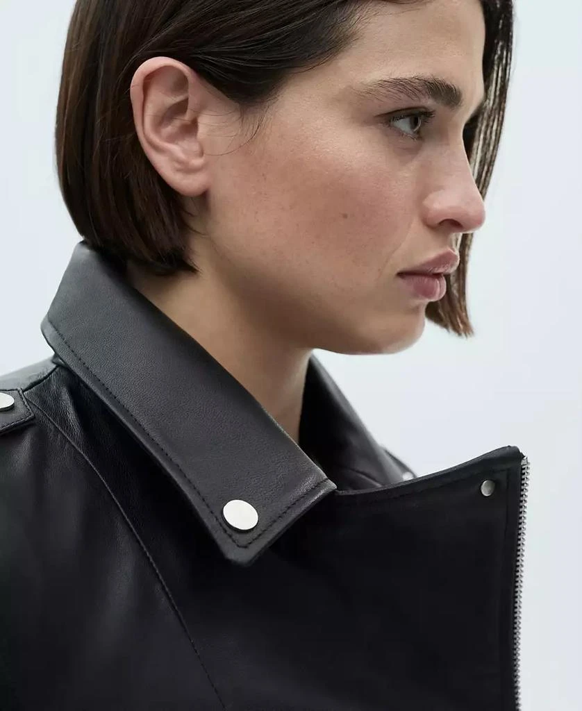 Mango Women's Leather Biker Jacket 6